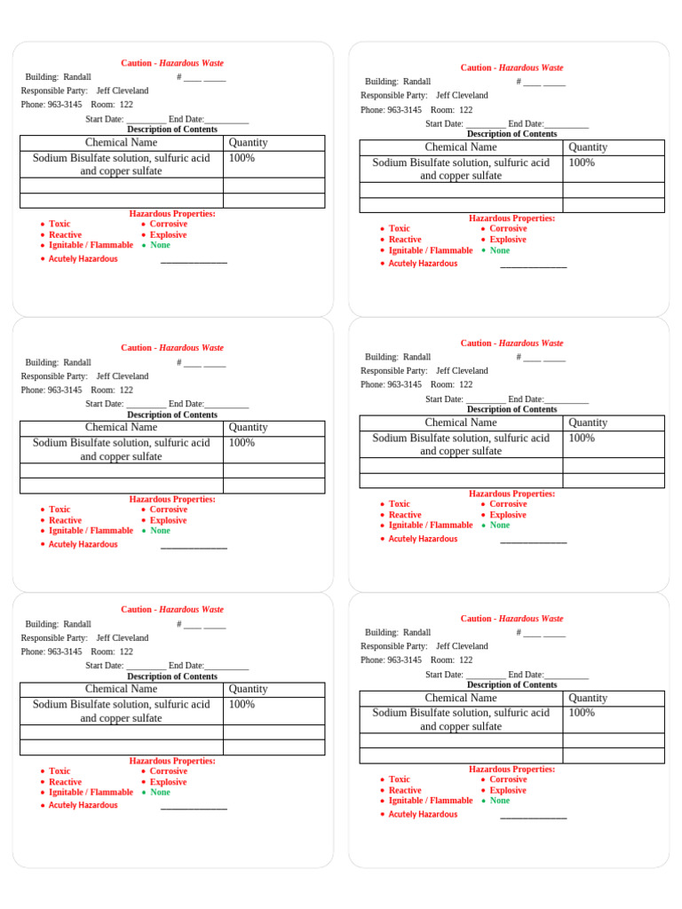 Jewelry Lab Waste Labels Avery 5164 - Blank | PDF