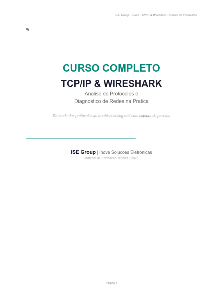 Curso TCPIP Wireshark ISE | PDF | Protocolo de controle de transmissão ...