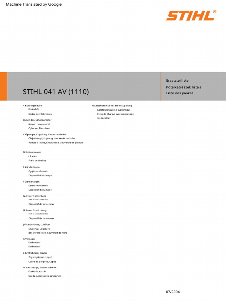 Stihl 041 AV IPL (M) | PDF