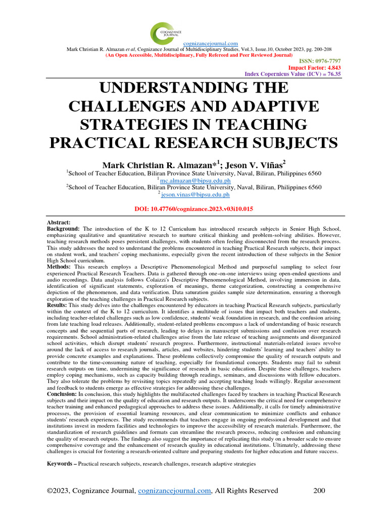Understanding The Challenges and Adaptiv | PDF