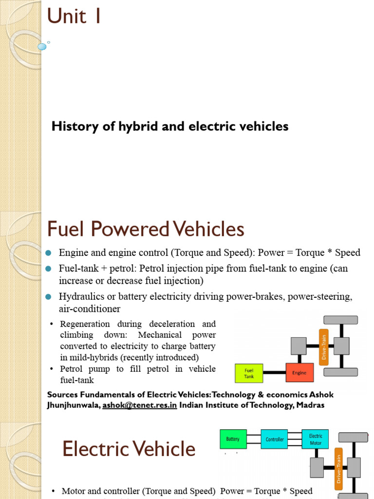 Unit 1 | PDF | Electric Vehicle | Four Wheel Drive
