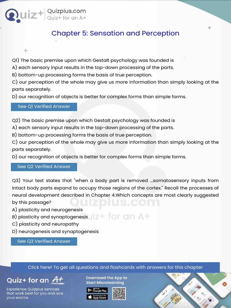 The Basic Premise Upon Which Gestalt Psychology Was Founded Is | PDF