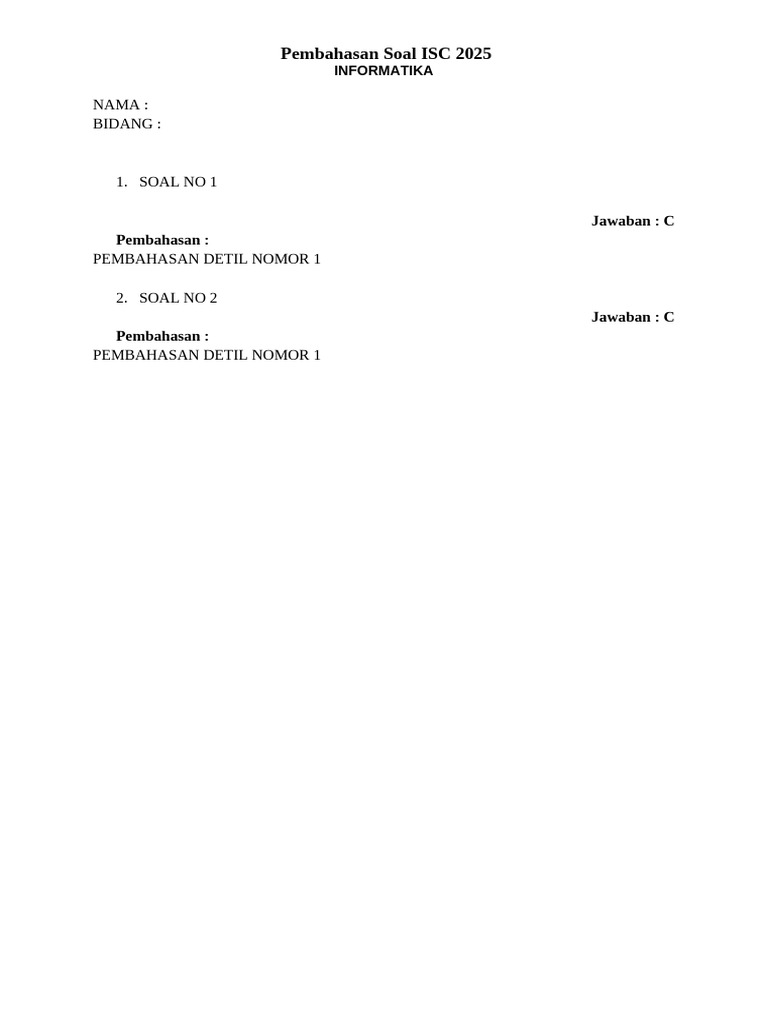 Format Pembahasan Teks Isc | PDF