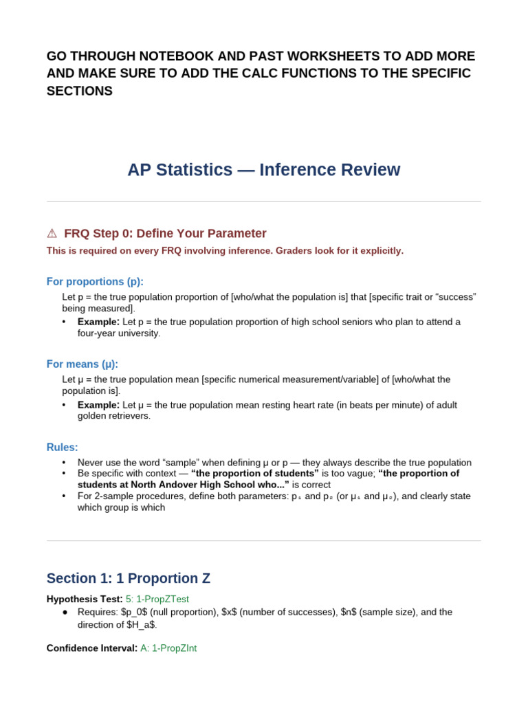 AP Stats Review | PDF