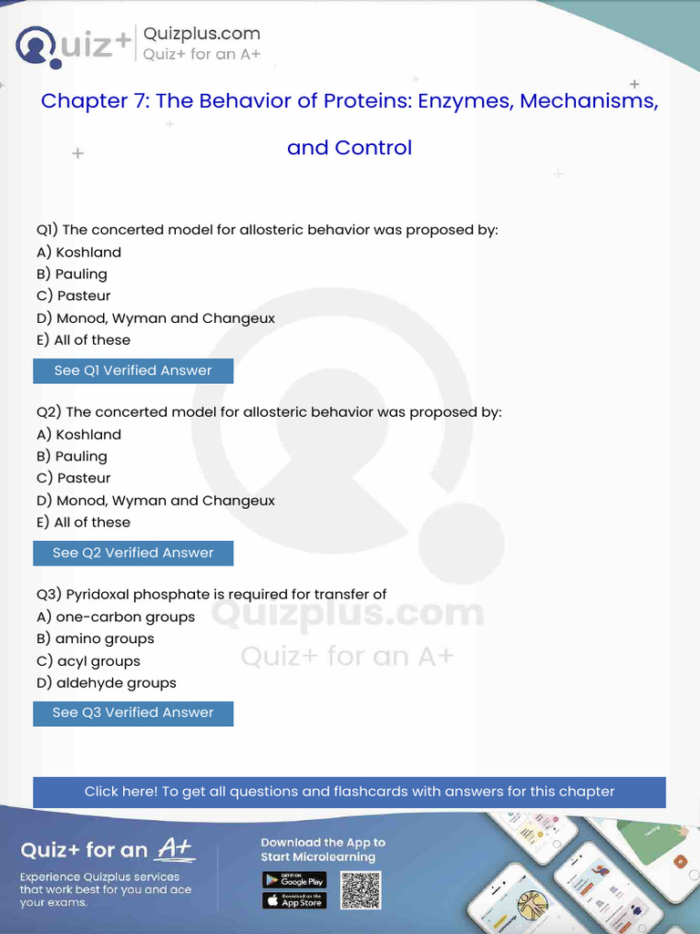 The Concerted Model For Allosteric Behavior Was Proposed by | PDF