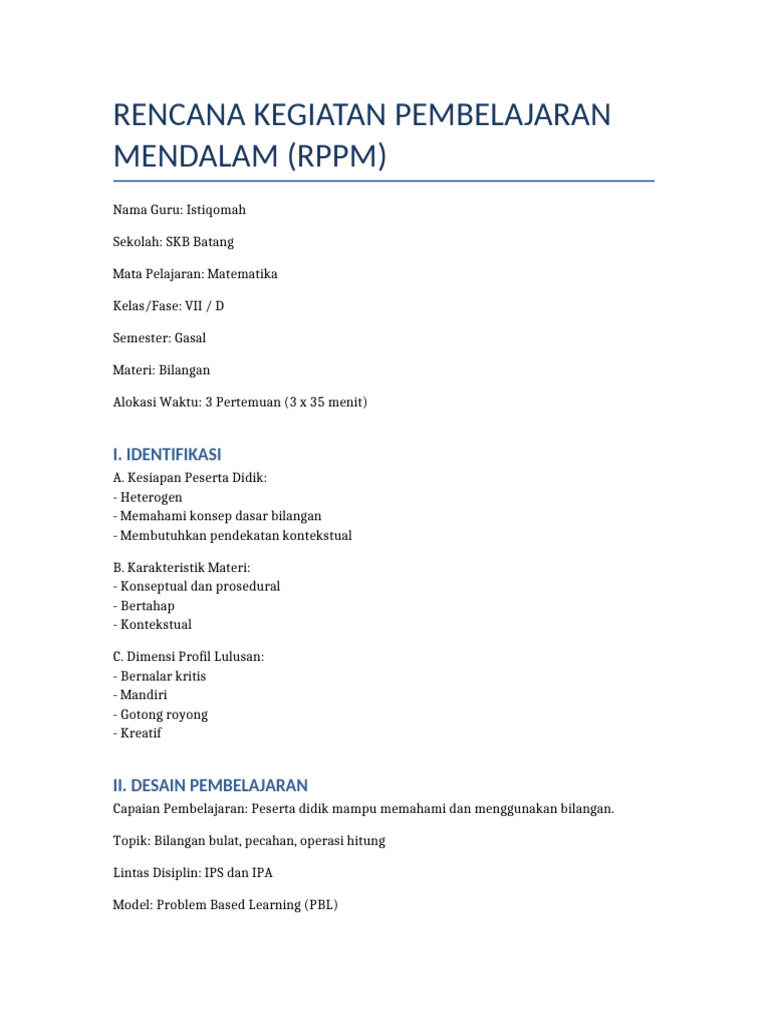 RPPM Super Lengkap | PDF