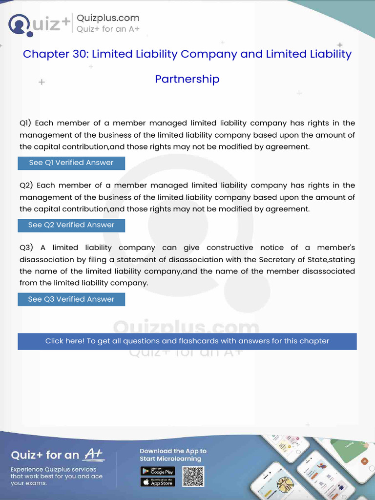 Each Member of A Member Managed Limited Liability Company Has Rights in ...