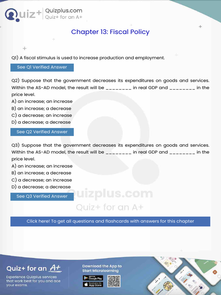 A Fiscal Stimulus Is Used To Increase Production and Employment | PDF