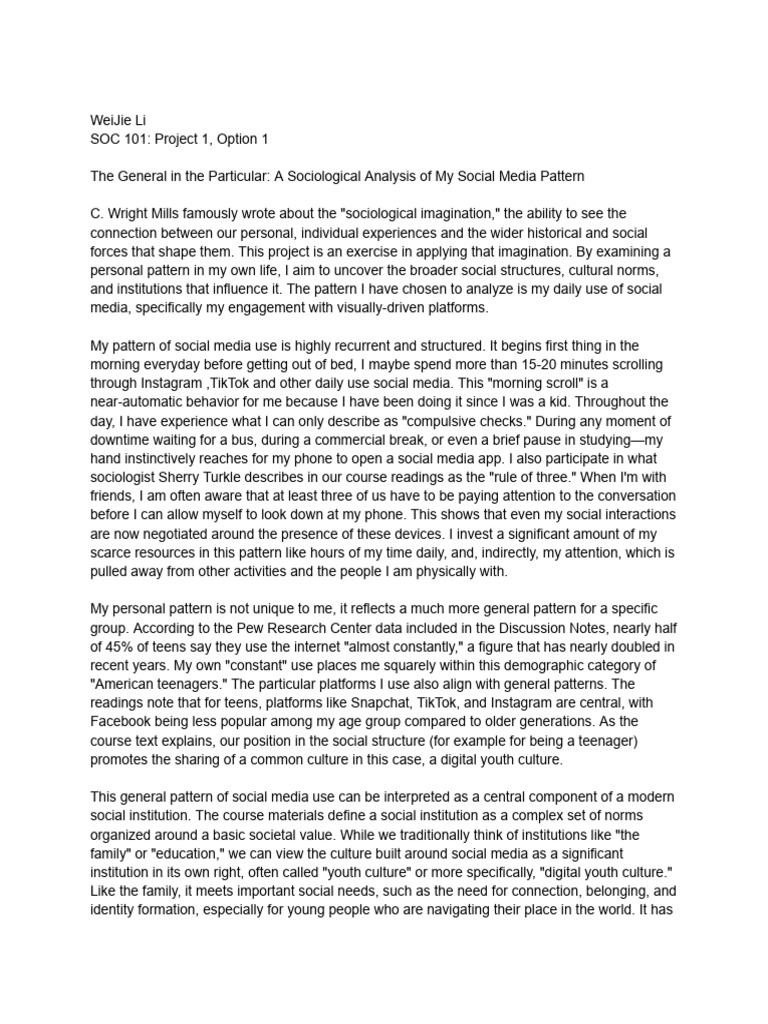 Project 1 Draft 1 | PDF