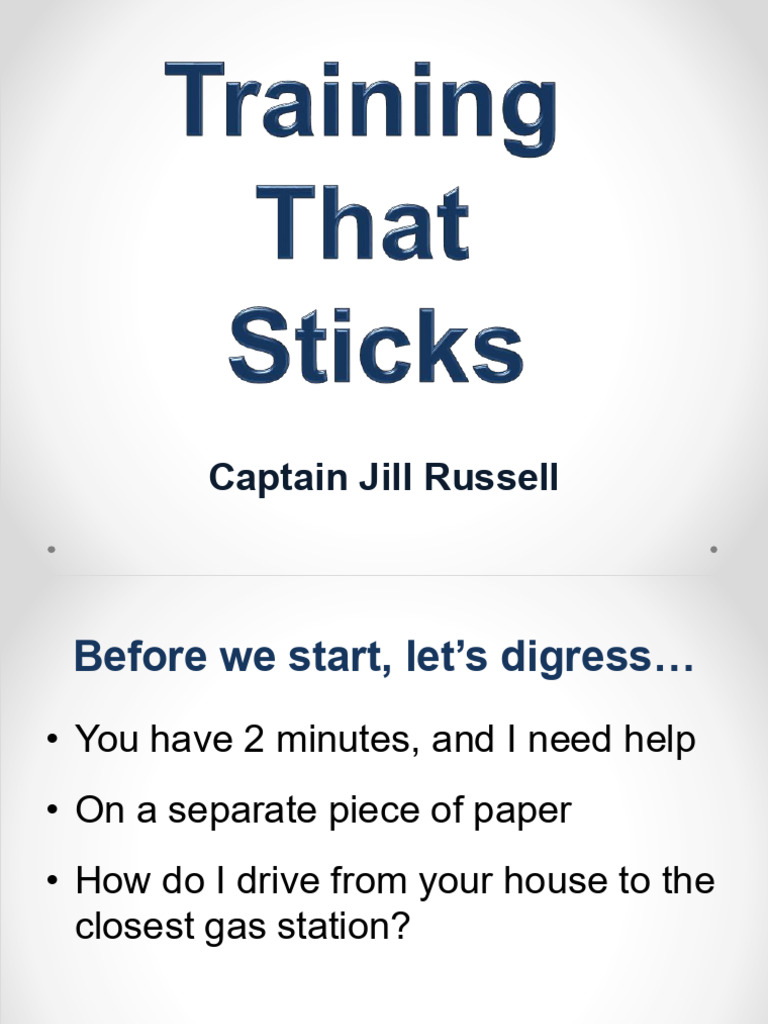 Training That Sticks | PDF
