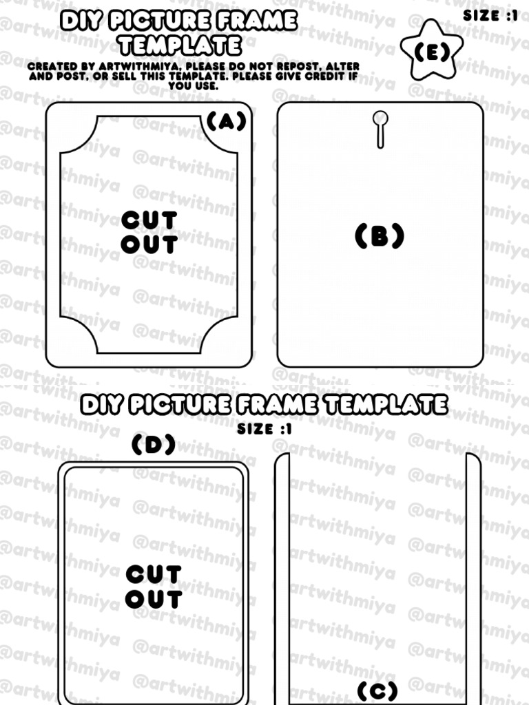 DIY Picture Frame Template (Size 1) | PDF