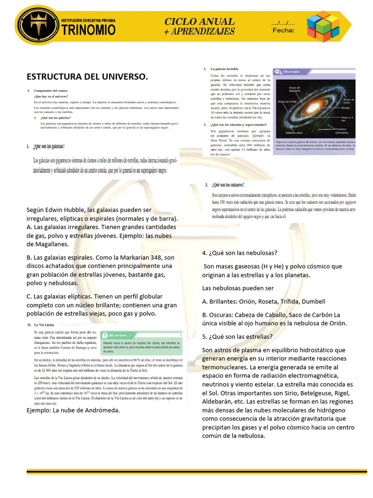 3 Geografia Separata Unsa Estructura Del Universo | PDF