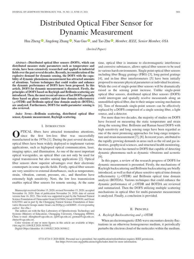 Distributed Optical Fiber Sensor for Dynamic Measurement-已壓縮 | PDF