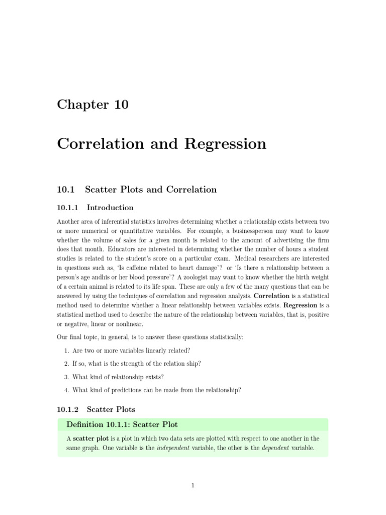 CH10 | PDF | Scatter Plot | Regression Analysis