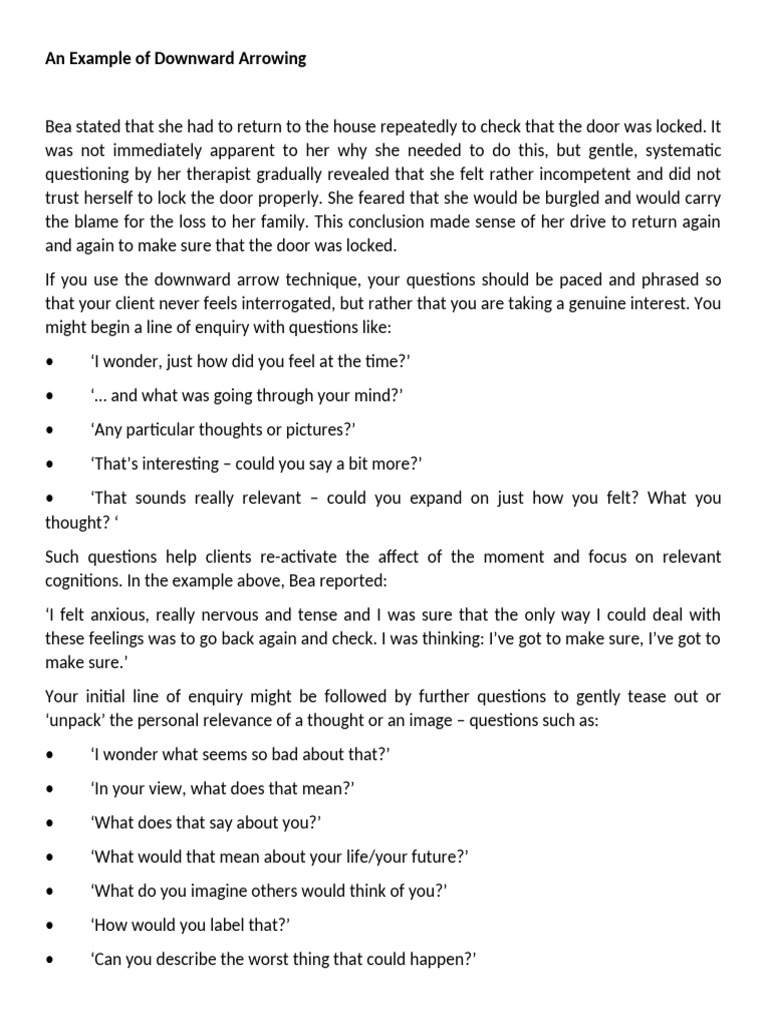 An Example of Downward Arrowing | PDF