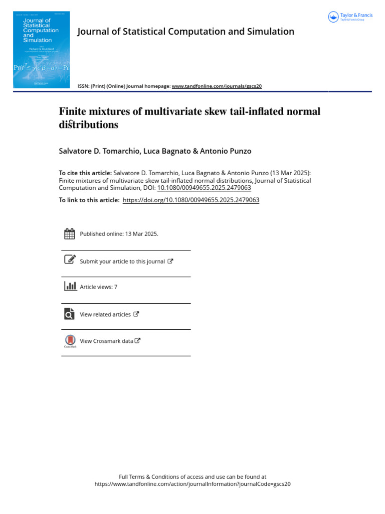 Finite Mixtures of Multivariate Skew Tail-Inflated Normal Distributions ...