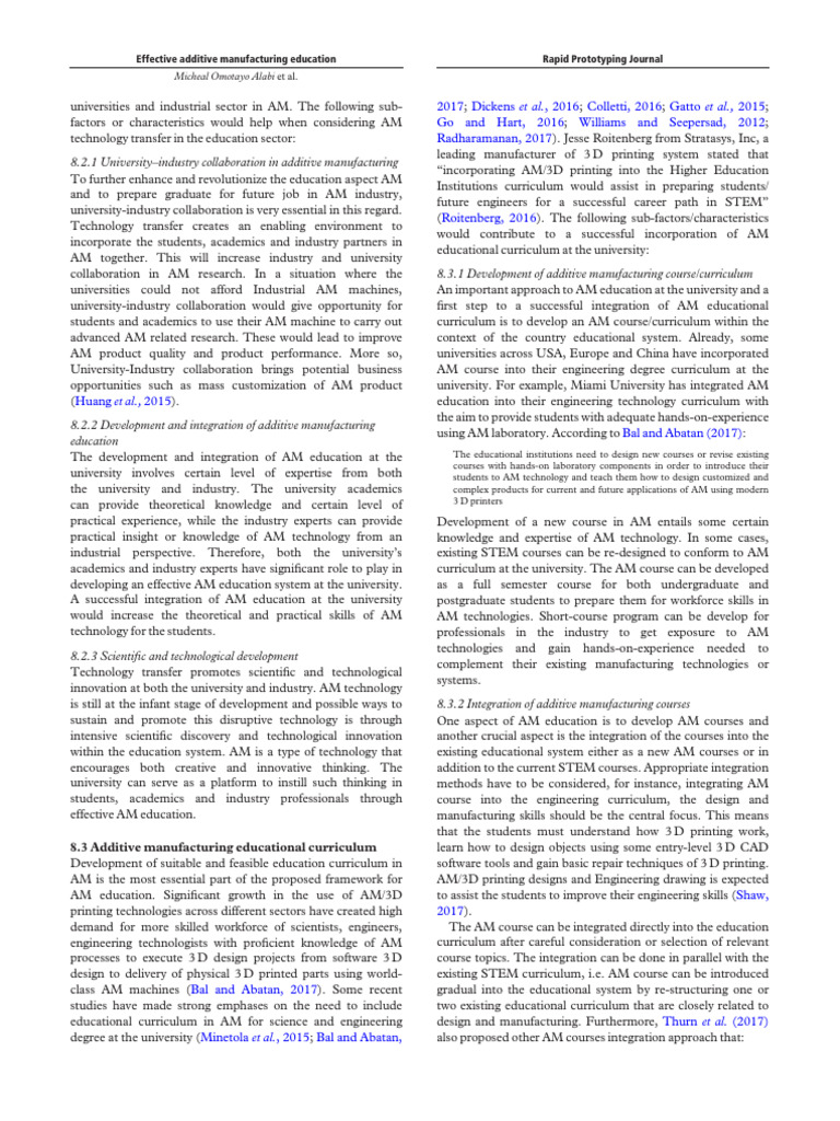 Framework For Effective Additive Manufacturing Part 4 | PDF