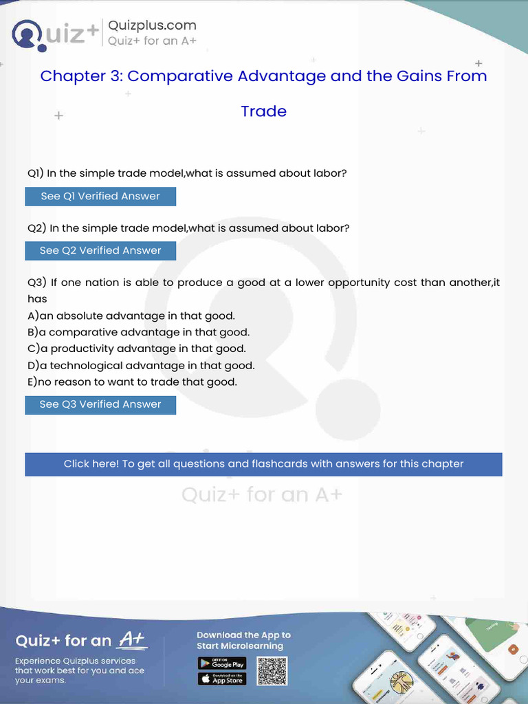 In The Simple Trade Modelwhat Is Assumed About Labor | PDF | Trade ...