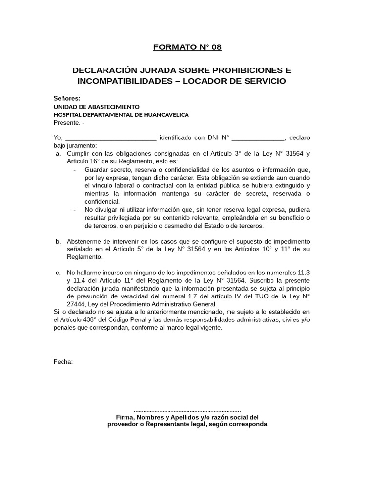 Formato 08 | PDF