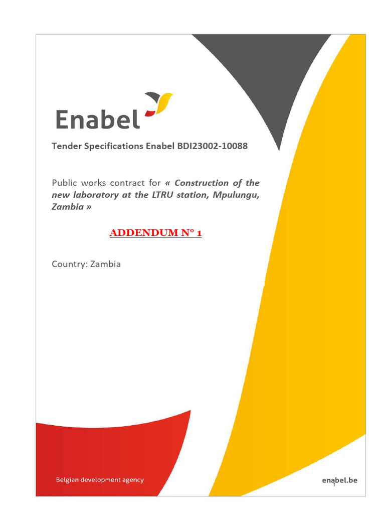 1 BDI23002 10088 Tender Specifications Addendum | PDF