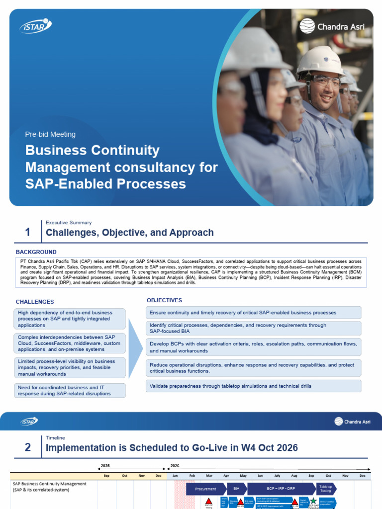 CAP Pre Bid Document For IT OT Business Continuity Management ...