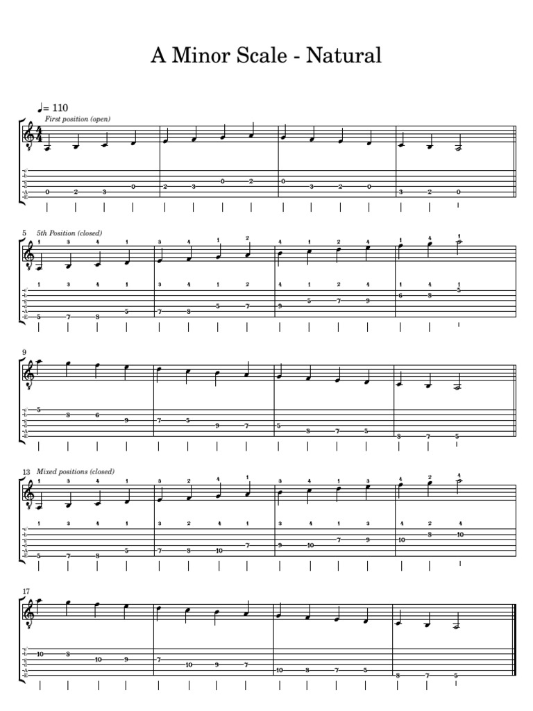 How To Play Natural and Harmonic Minor Scales On The Guitar | PDF