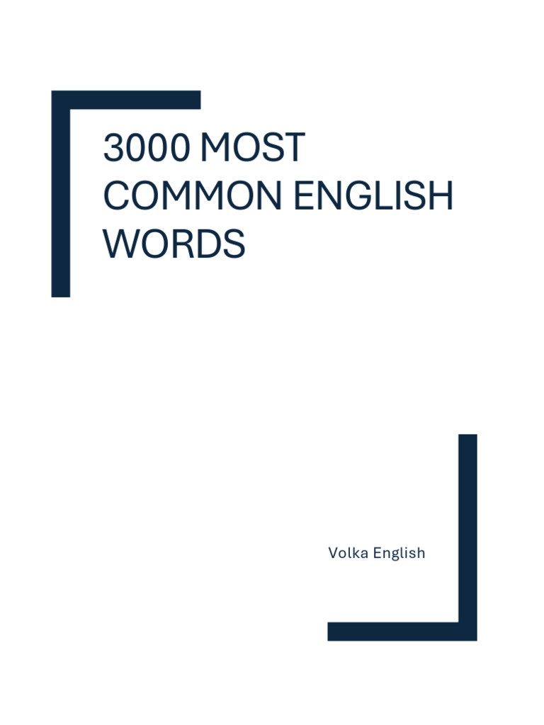 3000 Most Common English Words | PDF