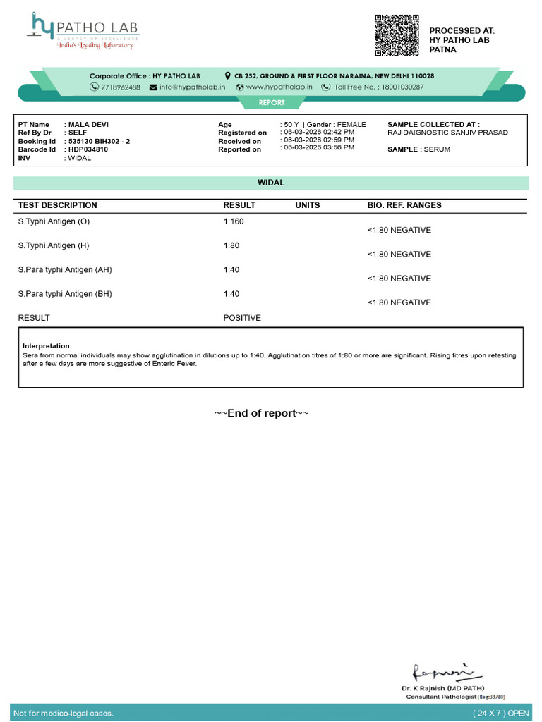 MALA DEVI 535130 Lab - Hypatholab.in | PDF
