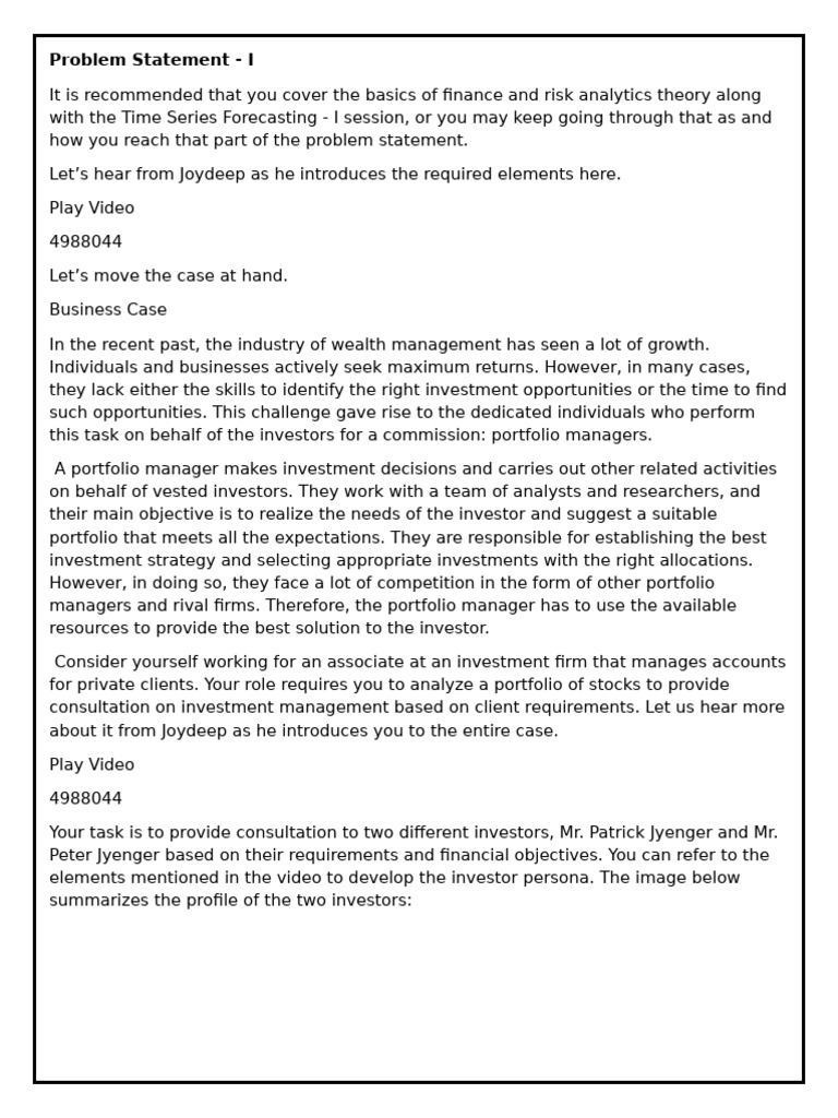 Problem Statement | PDF
