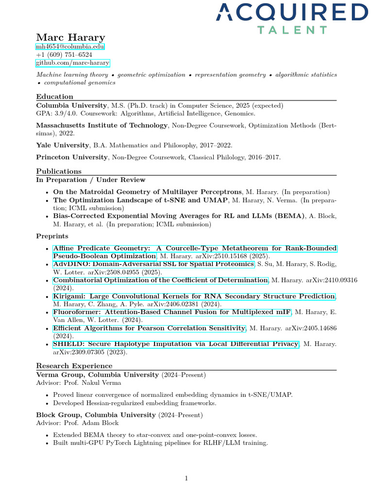 Marc Harary Resume | PDF