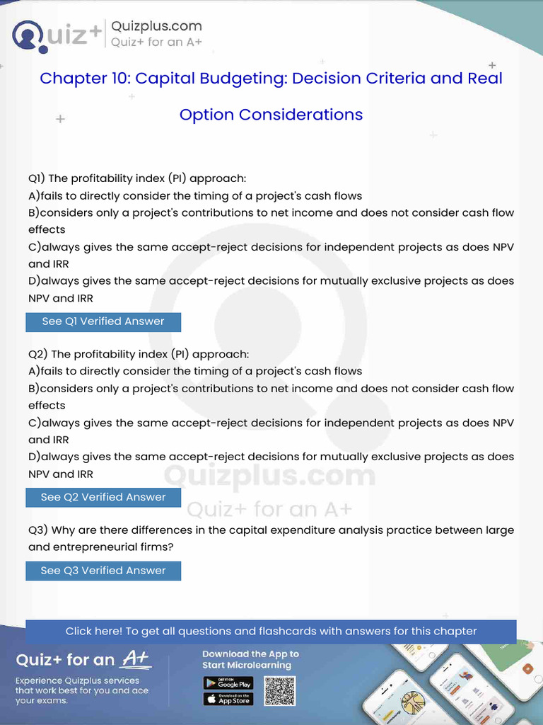 The Profitability Index Pi Approach | PDF
