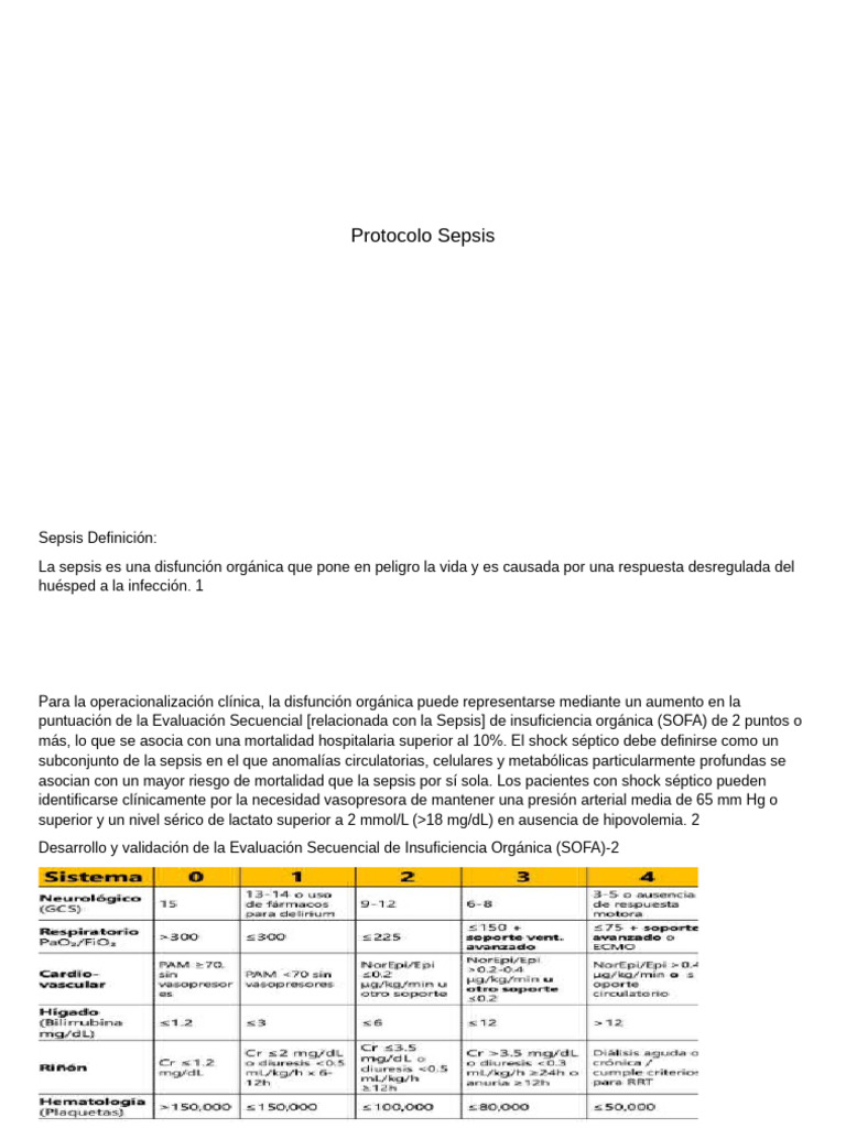 Protocolo Sepsis | PDF | Septicemia | Inmunología