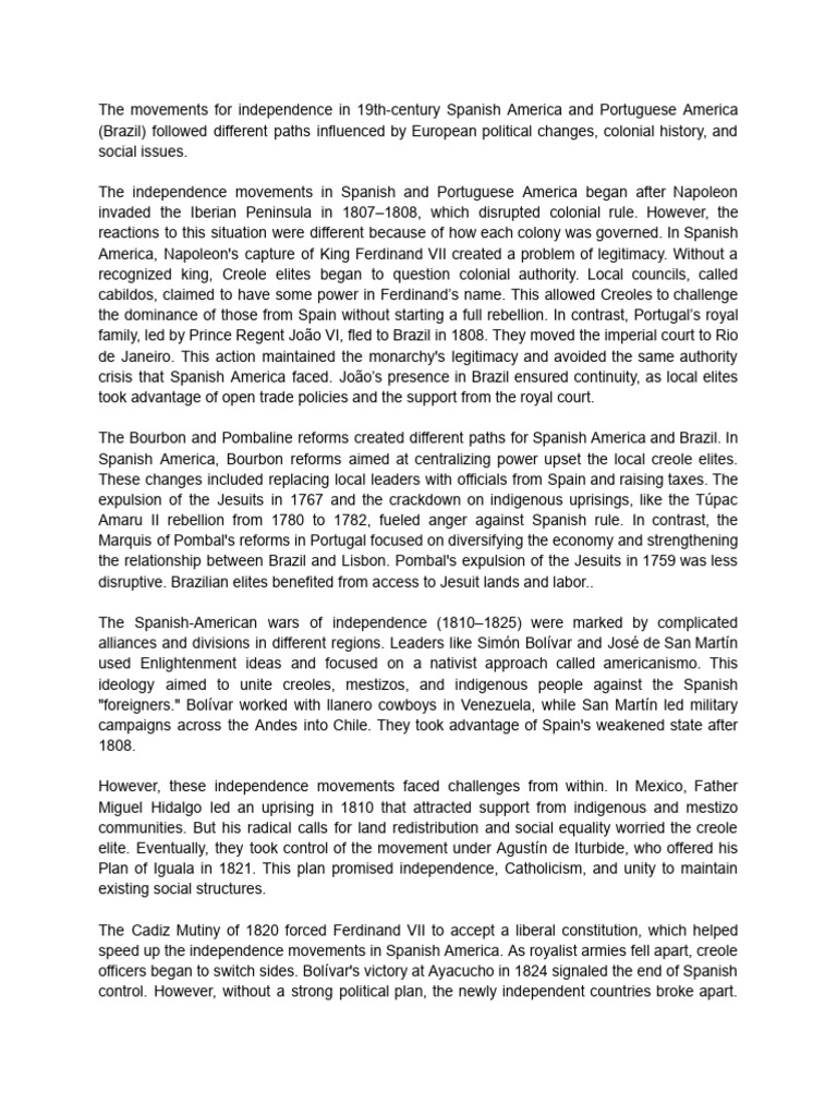 Independence Movements | PDF