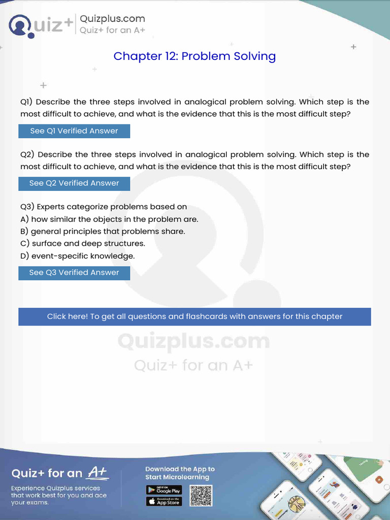 Describe The Three Steps Involved in Analogical Problem Solving Which ...