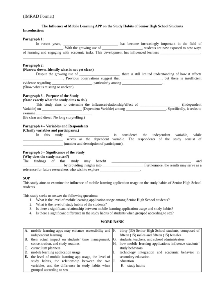 Sample Introduction For Imrad | PDF