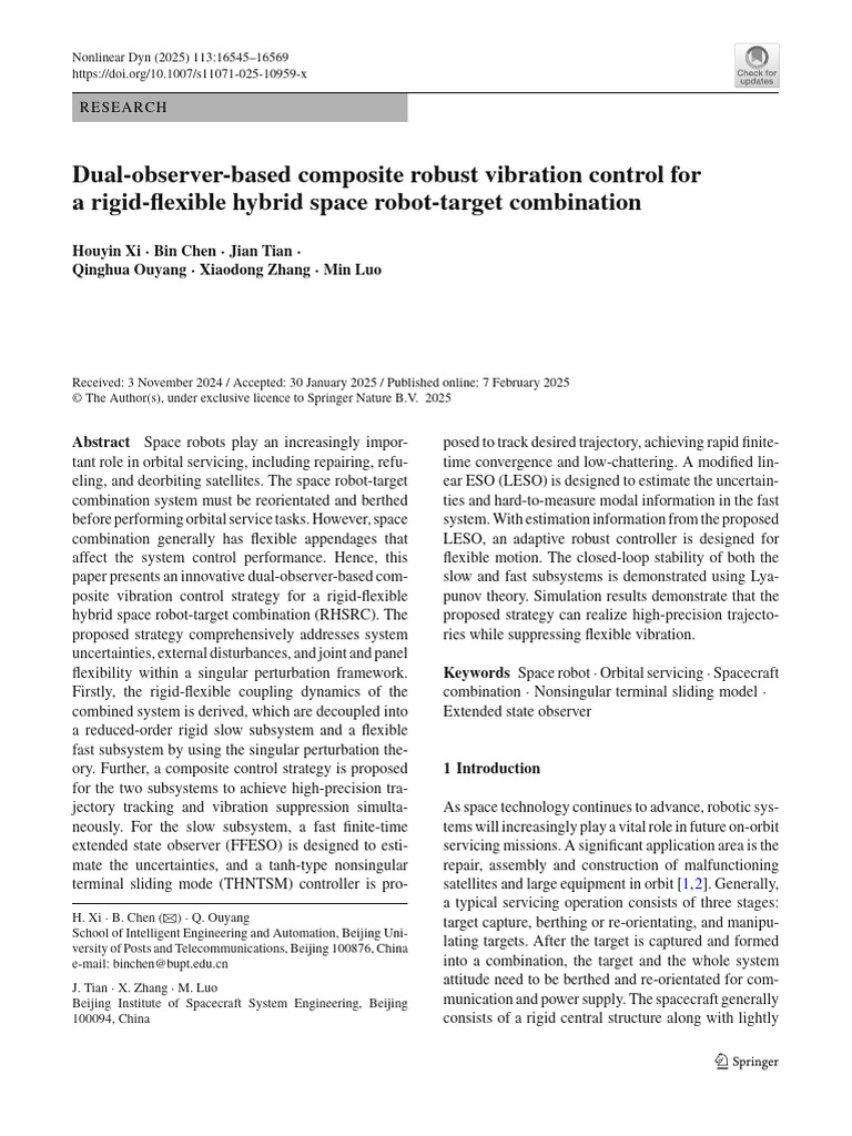 Dual-Observer-Based Composite Robust Vibration Control For A Rigid ...
