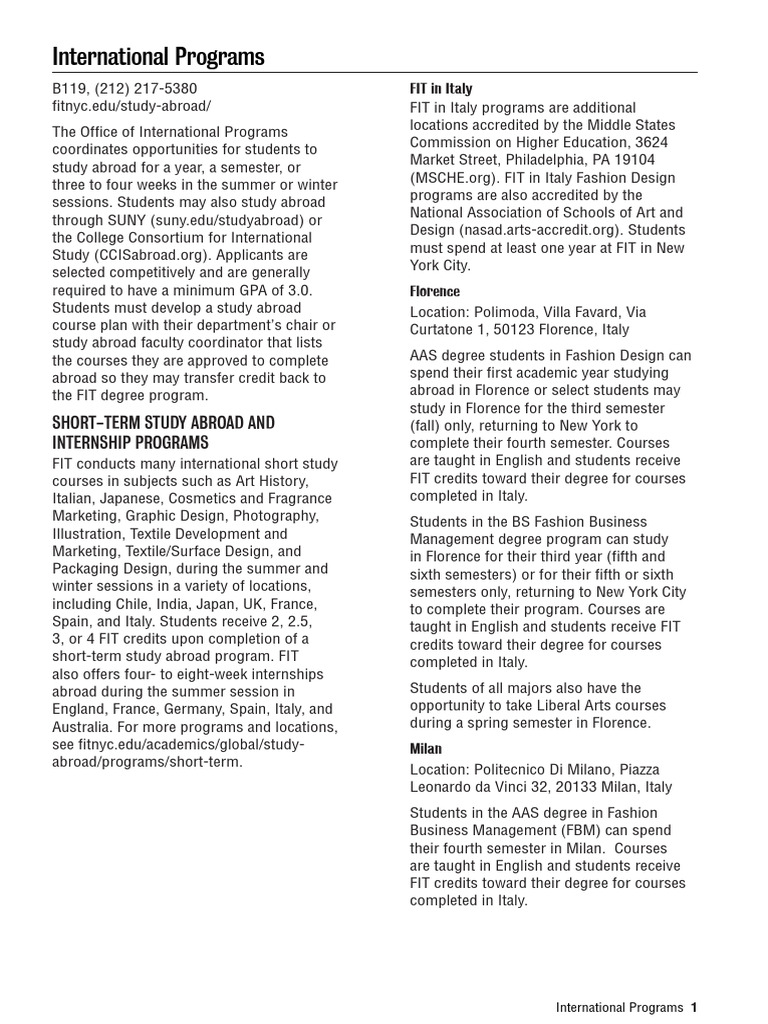 International Programs | PDF