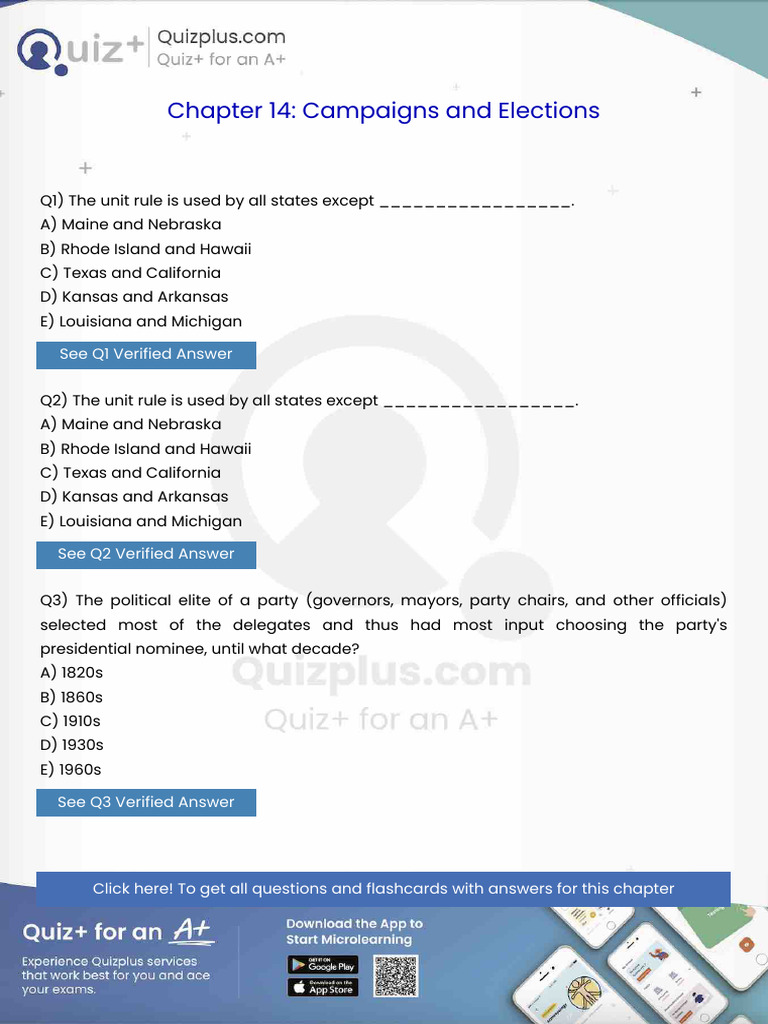 The Unit Rule Is Used by All States Except | PDF