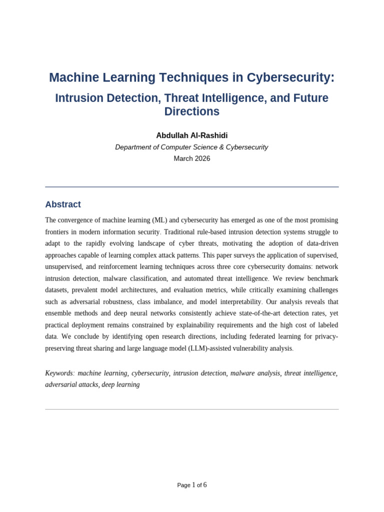 Learning Techniques in Cybersecurity | PDF | Machine Learning | Deep ...