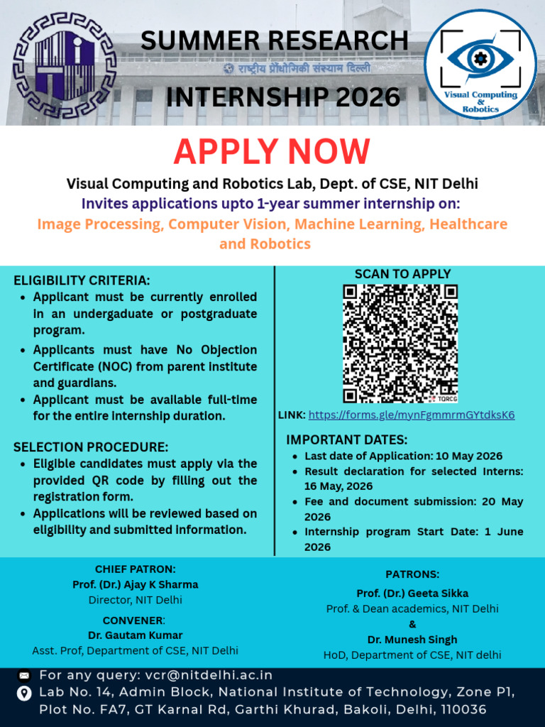 Apply Now: Summer Research Internship 2026 | PDF