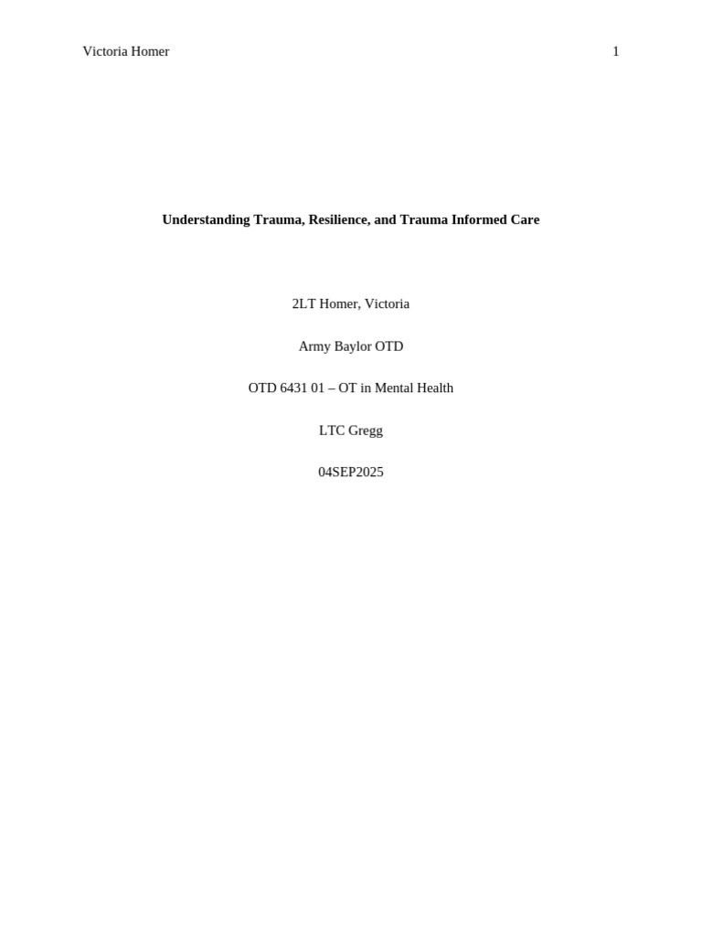 Understanding Trauma, Resilience, and Trauma Informed Care | PDF
