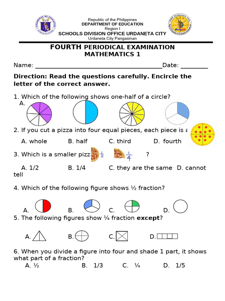 Math 1 Q4 Exam | PDF