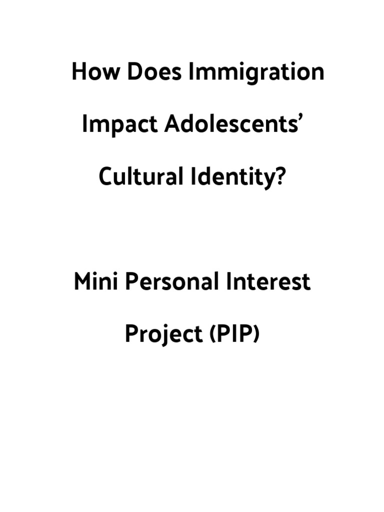 MINI PIP - SAMPLE | PDF | Immigration | Cultural Assimilation