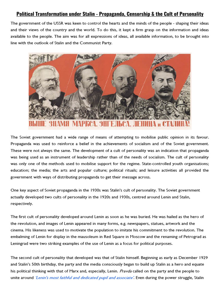 Propaganda, Censorship & The Cult of Personality (Political ...