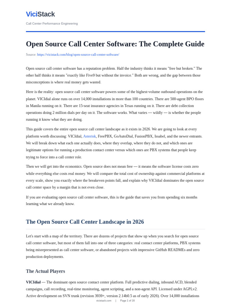 Open Source Call Center Software | PDF