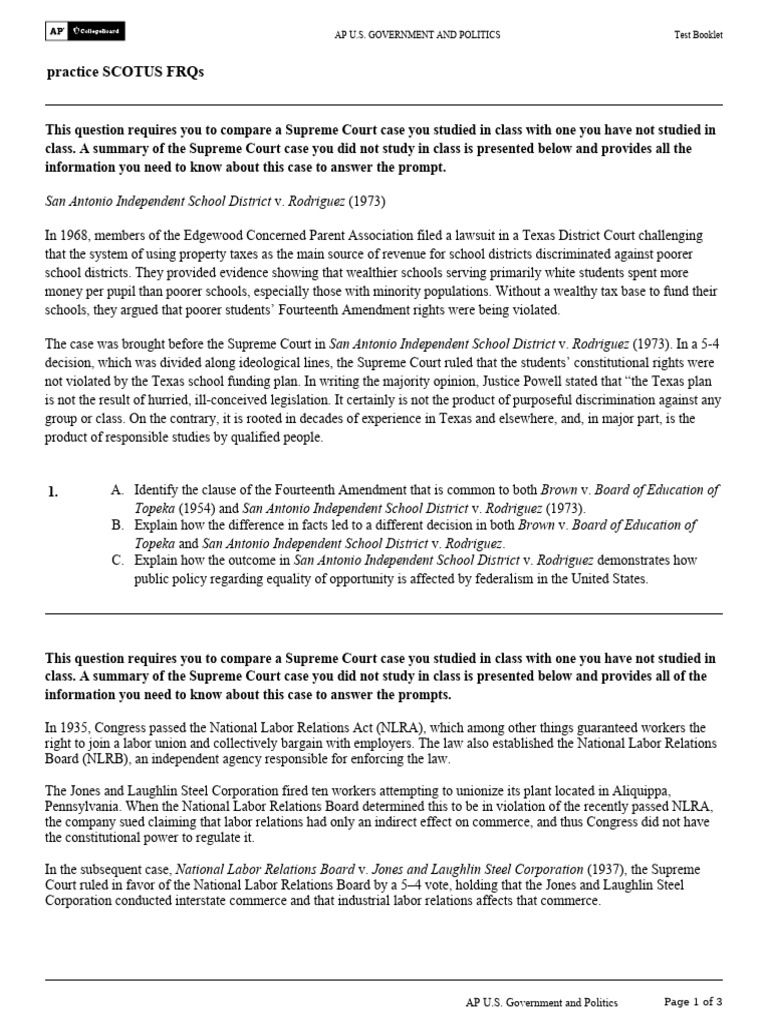 Practice SCOTUS FRQs | PDF