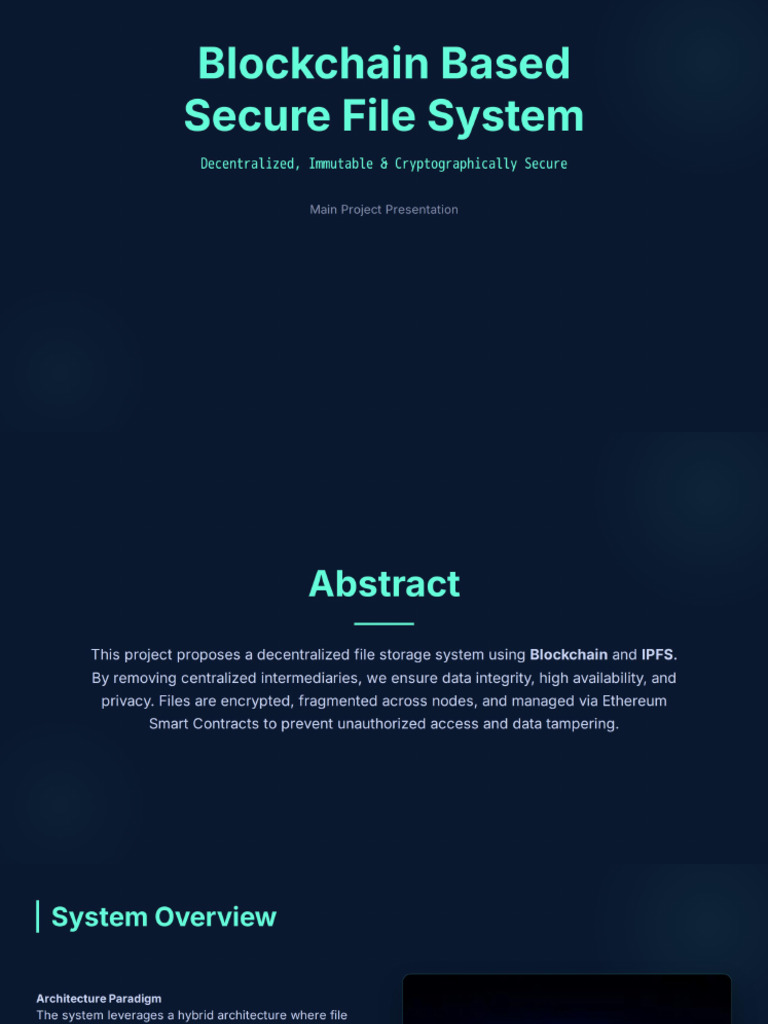 Blockchain Based Secure File System | PDF