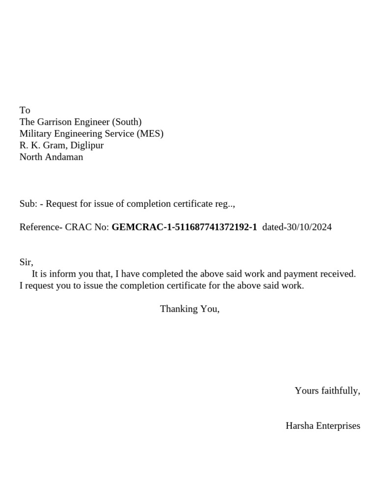 Completion Letter | PDF
