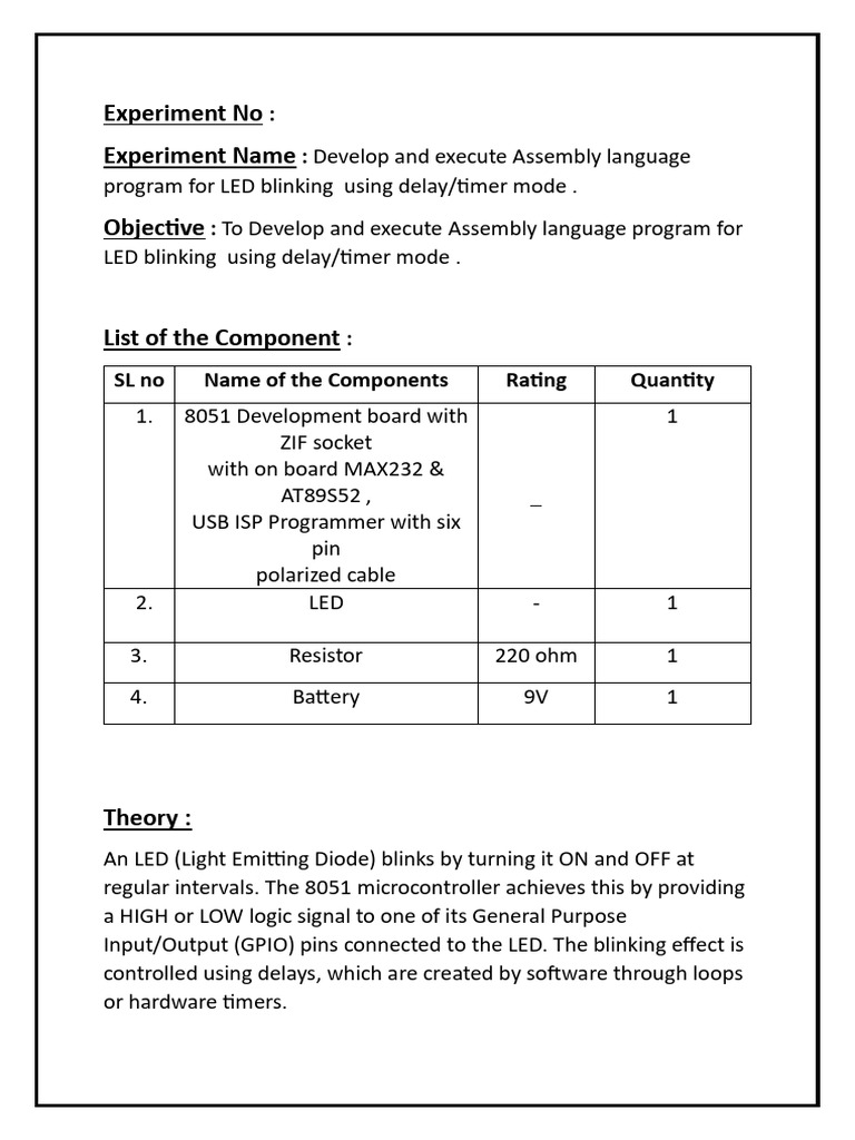 LED - Blinking | PDF
