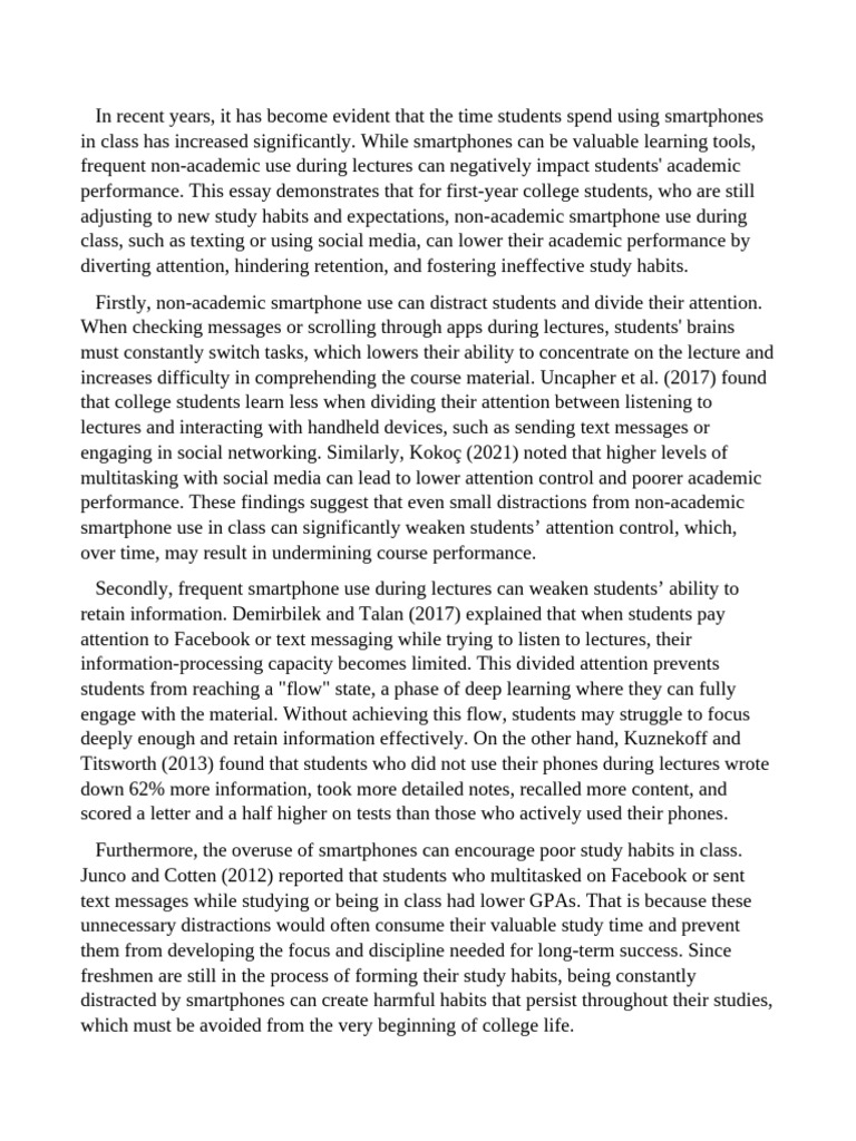 Project 1 Final Writing | PDF | Attention | Smartphone
